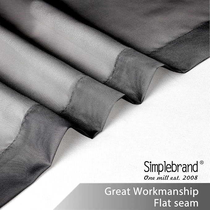 Simplebrand Black Sheer Curtains 72 Inches Long 2 Panels - Image 6