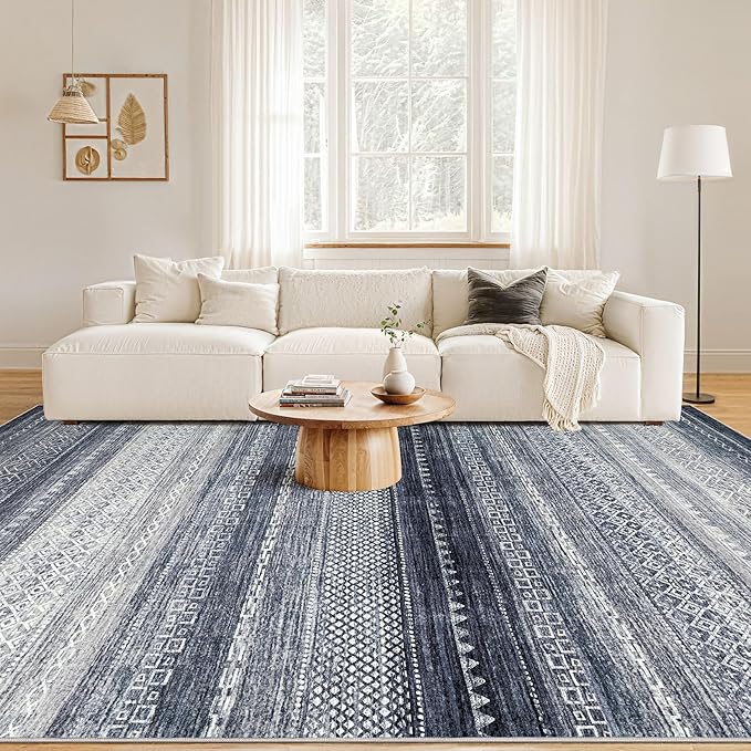 Nakagishi Area Rug 6x9 Living Room: Washable Boho Large Neutral Soft Modern - Image 4
