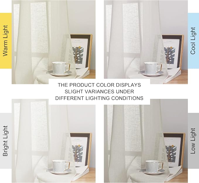 NICETOWN Semi Sheer Linen Curtains - Image 9
