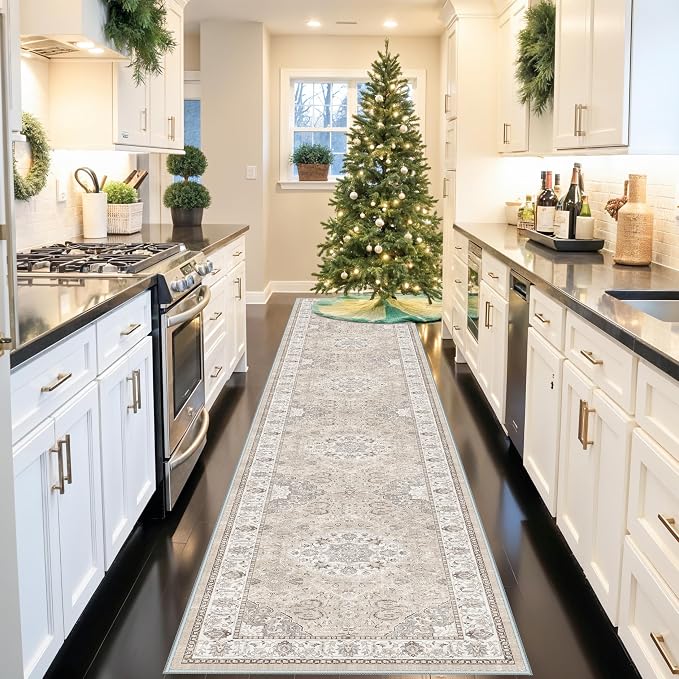 Washable Hallway 3x18 Runner Rug: Vintage Ultra Soft Non Slip Runner - Image 2