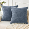 MIULEE Pack of 2 Couch Throw Pillow Covers 18x18 Inch Soft Dark Grey Blue by MIULEE