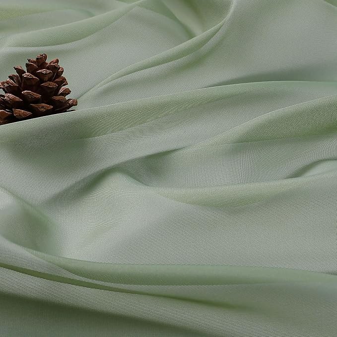 OVZME Sage Green Bedroom Curtains 2 Panel Sets 90 Inch Length, 59 Inch Extra - Image 5