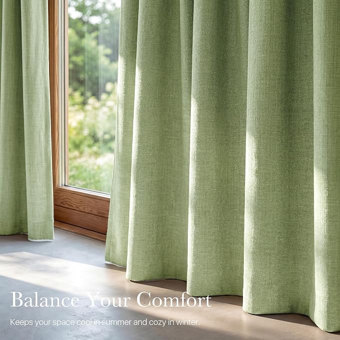NICETOWN 100% Absolutely Blackout Linen Curtains - Image 6