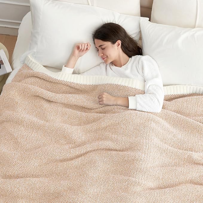 Snuggle Sac Super Soft & Reversible Heather Beige Throw - Image 2