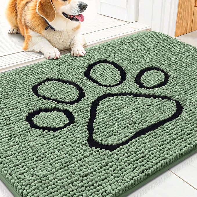Smiry Dog Door Mat for Muddy Paws, Absorbent Dirt Trapper Non Slip Quick Dry by Smiry