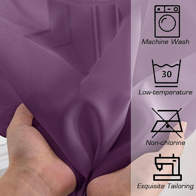 OWENIE Sheer Curtains 96 Inches Long 2 Panels Set, Transparent Light Filtering - Image 3
