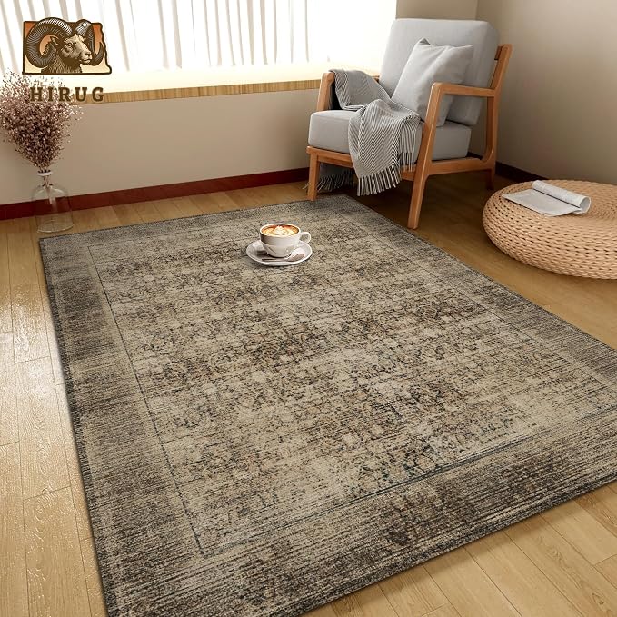 Washable Area Rug 4' x 6' Vintage Traditional Persian Mat - Image 4