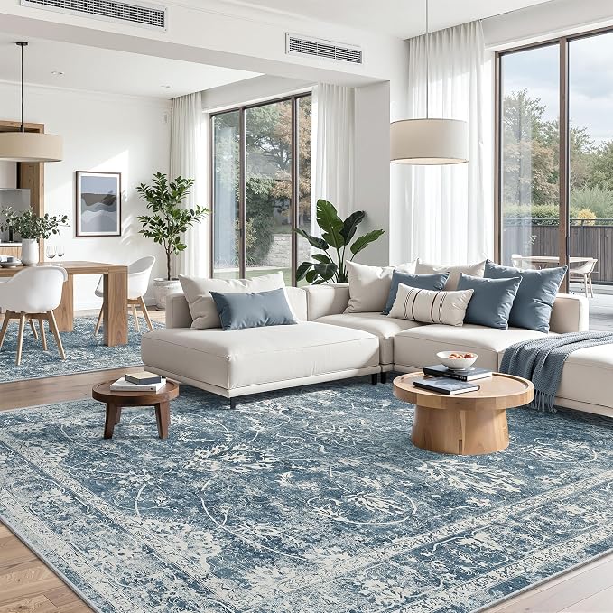 Madane 8x10 Area Rugs for Living Room, Machine Washable Vintage Rug by Madane