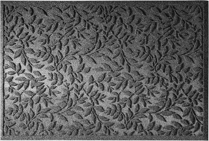 Grey Leaves Outdoor Indoor Entrance Door mat, Absorbent Durable Heavy Duty - Image 8
