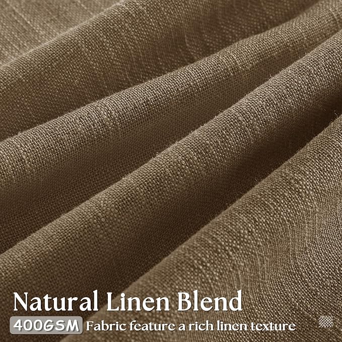 Dutch Cocoa Pinch Pleat Linen Curtains 84 Inches Long 60 Inch Wide 1 Panel | - Image 2