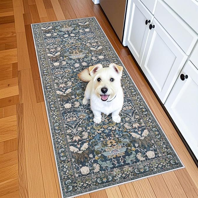 Washable Vintage 2x6 Bathroom Rugs: Soft Carpet by HYHAOYUNLAI
