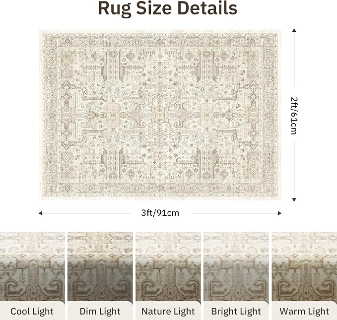 Washable 2x3 Entryway Area Rug - Image 2