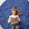 OLANLY Navy Blue Round Rugs for Bedroom by OLANLY