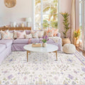 Hazo Haus 6x9 Lavender Rug for Bedroom, Kids Playroom, Non Slip Large Washable by HazoHaus