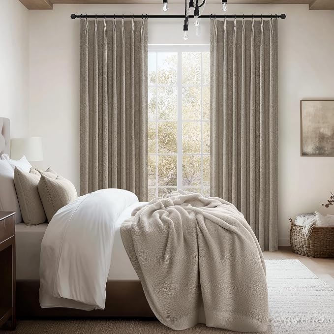 Custom Heavy Linen Pinch Pleated Kitchen 54 Inch Curtains 2 Panels Set - Image 7