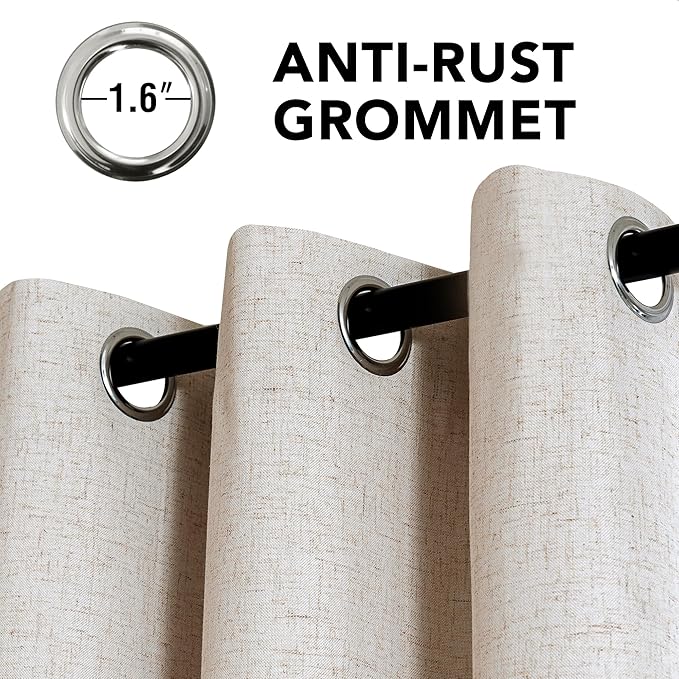 H.VERSAILTEXLinen-Polyester Curtains 100%Blackout Curtains - Image 3