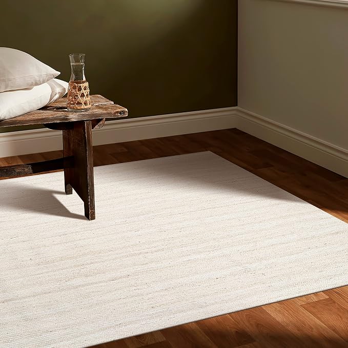 Hausattire Hand Woven Jute Braided Rug, Reversible Boho Entry Area Rugs - Image 2