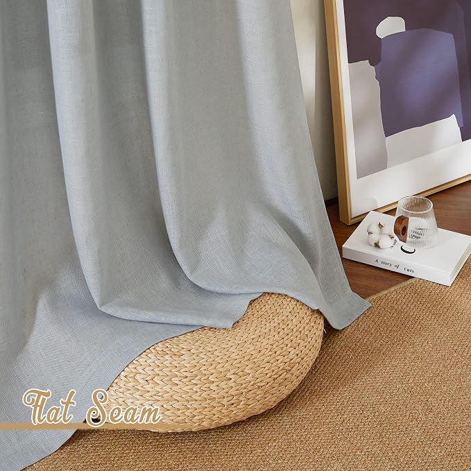 NICETOWN Linen Light Gray Curtains - Image 6