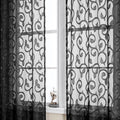 OWENIE Furman Extra Long Sheer Black Curtains 96 inches Long by OWENIE