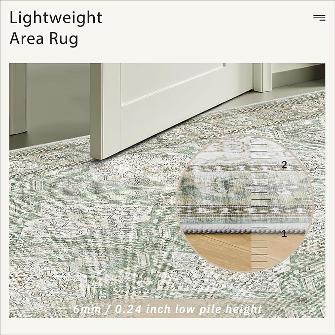 8x10 Area Rugs, Washable Rugs, Large Stain Resistant Area Rug - Image 8
