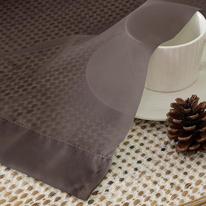 OVZME Chocolate Brown Sheer Curtains 84 Inches Long 2 Panels, Light Filtering - Image 4