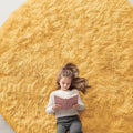 OLANLY Mustard Yellow Round Rugs by OLANLY