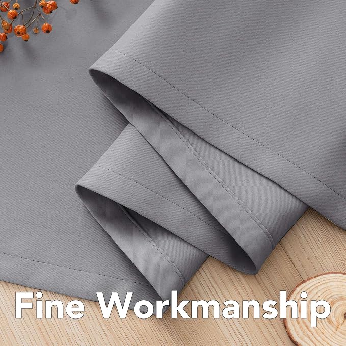 H.VERSAILTEX Insulated Thermal Blackout 72-Inch Long Grey Curtain Panels Pair - Image 6