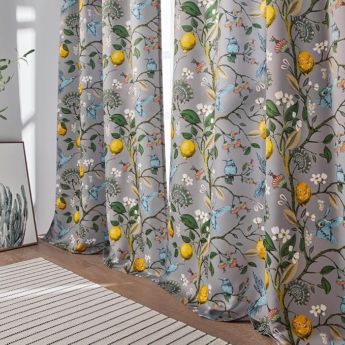 Topfinel Gray Patterned Curtains 96 Inch Long - Image 8