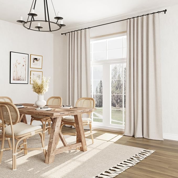 100% Blackout Linen Curtains for Bedroom 84 inches Long, Thermal Insulated Room - Image 8