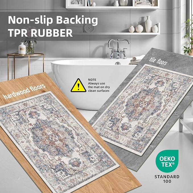Washable Kitchen Rug Set of 3: Boho Non-slip Soft Stove Sink Mat Light Weight - Image 6