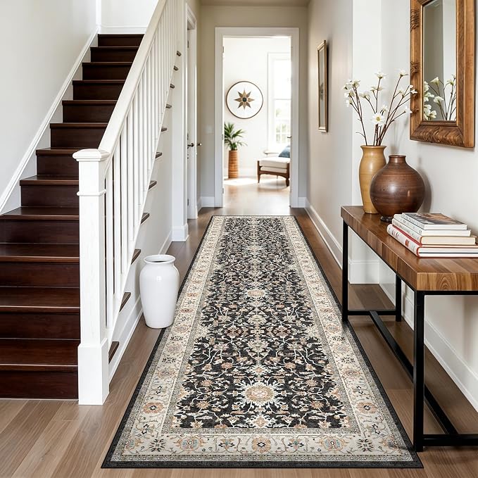 TOPRUUG Washable 2x8 Runner Rug: Vintage Non-Slip Stain Resistant Rug Low Pile - Image 2