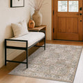Vintage 4x6 Entryway Rug, Washable Area Rugs by HazoHaus