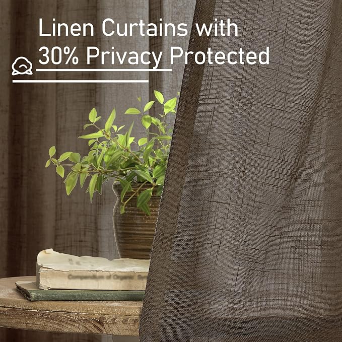 Dark Brown 72 inch Linen Curtains - Image 6