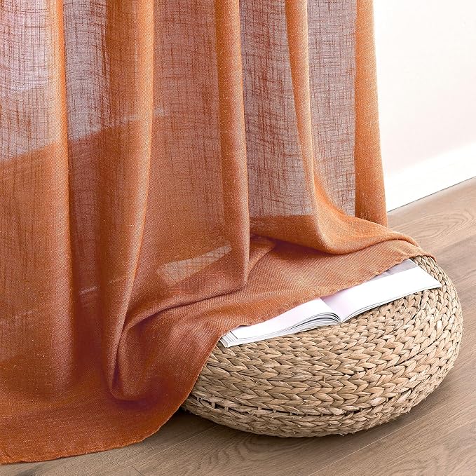 MIULEE Orange Curtains 90 Inch Length 2 Panels - Image 6