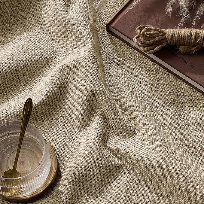 RYB HOME Linen Textured 100% Blackout Curtains - Image 8