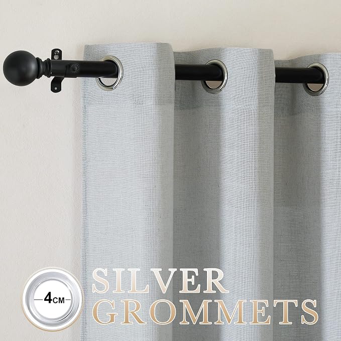NICETOWN Linen Light Gray Curtains - Image 2