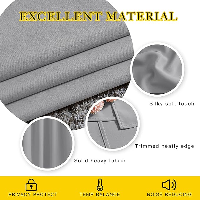 NICETOWN Blackout Window Curtains & Drapes 72" Long - Image 4