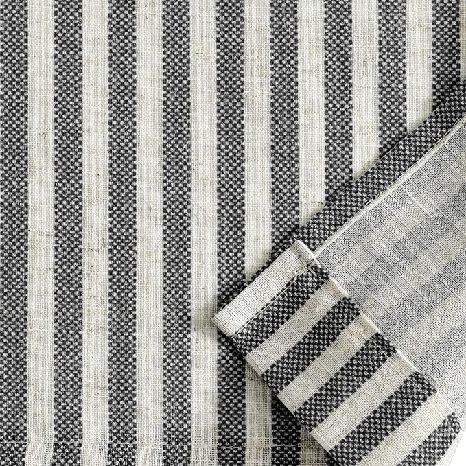 jinchan Tie Up Linen Textured Striped Tie Curtain - Image 9