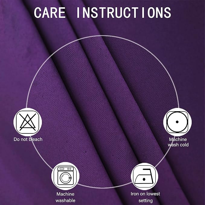 LEMOMO Purple Blackout Curtains 52 x 84 Inch Length/Set of 2 Curtain - Image 4