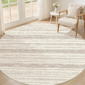 Nakagishi Round Rug Boho Area Rugs: 5x5 Washable Large Circle Neutral Soft by NakagishiAreaRug