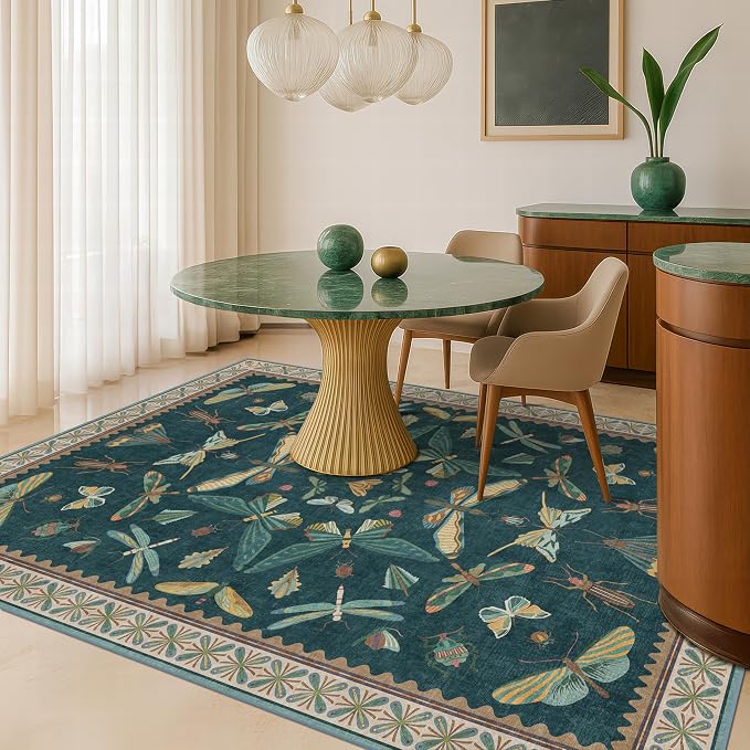 Hazo Haus Insect Teal Green 5x7 Area Rug - Image 6