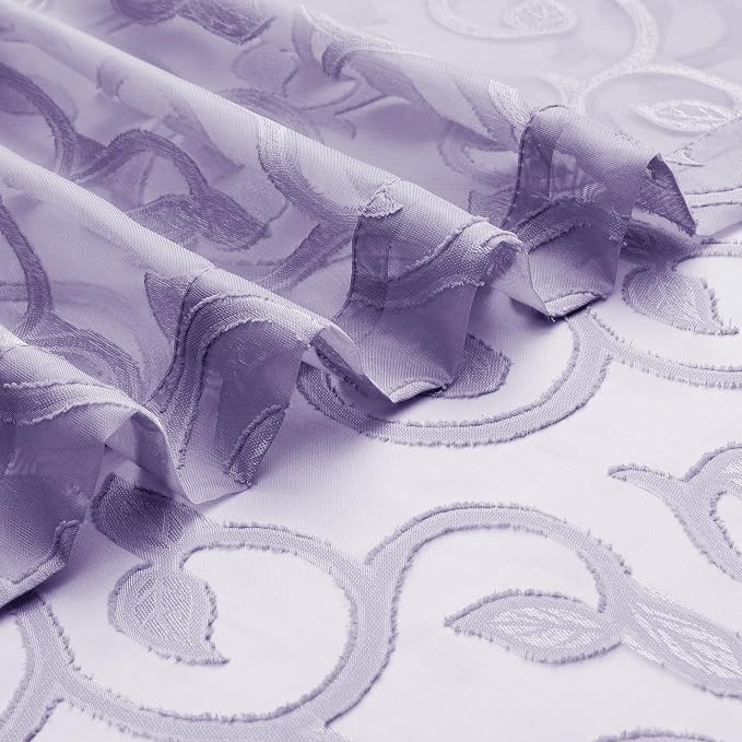 OWENIE Furman Sheer Curtains 45 Inch Length 2 Panels Set - Image 7