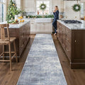 Washable Abstract 14ft Runner Rug: Non-Slip Low-Pile Rug Runner Soft Beside by HYHAOYUNLAI