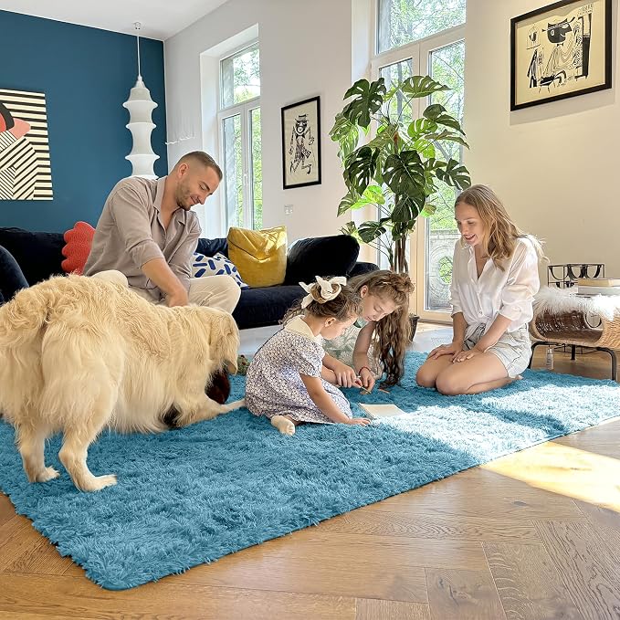 OLANLY 2x3 Machine Washable Small Bedside Rug, Soft Fluffy Shaggy Entryway - Image 6