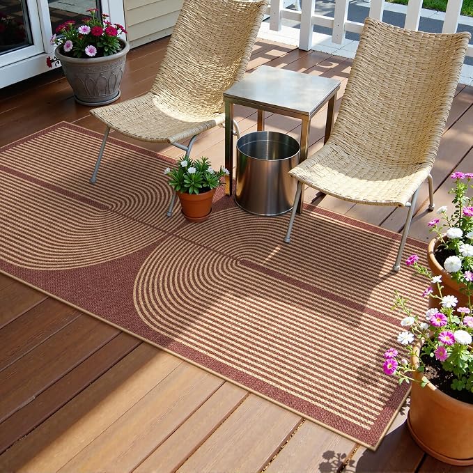 Lahome Enfys Modern Rainbow Easy Jute 2x6 Runner Rug, Farmhouse Stain Resistant - Image 6