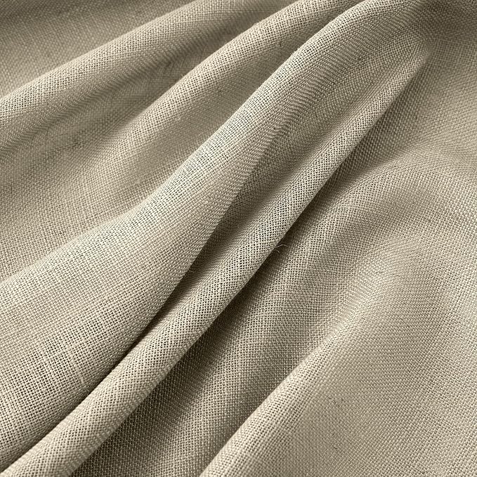 MIULEE Oatmeal Linen Curtains 72 Inch Length 2 Panels - Image 4