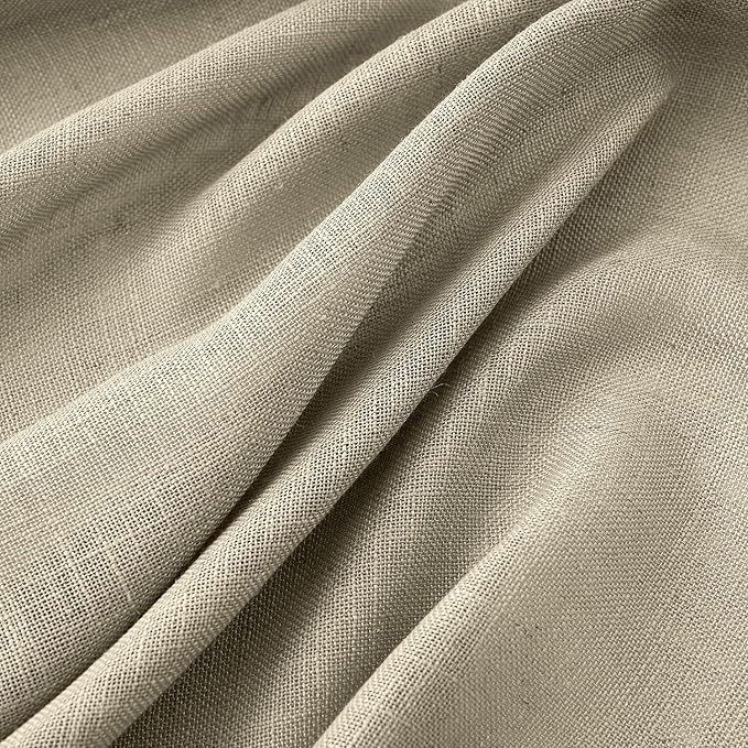 MIULEE Oatmeal Linen Curtains 108 Inch Long 2 Panels - Image 4