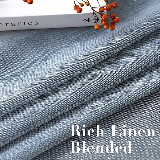 H.VERSAILTEX Linen Curtain Panel Flax Linen Blended Curtain Pair Extra Long - Image 4