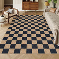 Lahome Colette Checkered Easy Jute Carpet, Washable Area Rug 6x9 Neutral by Lahome