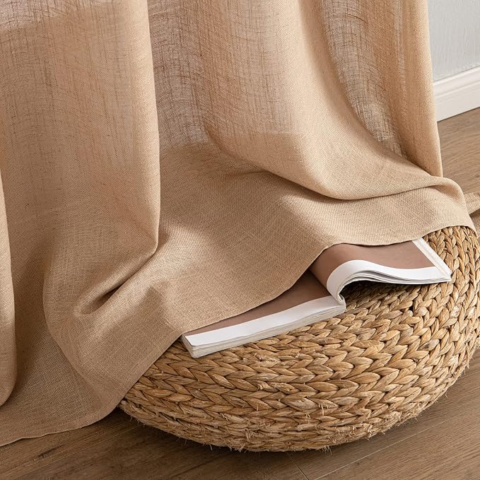 MIULEE Brown Linen Curtains 90 Inches Long - Image 7